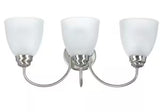 Hamilton 3-Light Brushed Nickel Vanity Light with Frosted Glass Shades