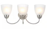 Hamilton 3-Light Brushed Nickel Vanity Light with Frosted Glass Shades