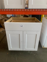 Courtland Shaker 36 in. W x 24 in. D x 34.50 in. H Assembled Base Kitchen Cabinet in Polar White