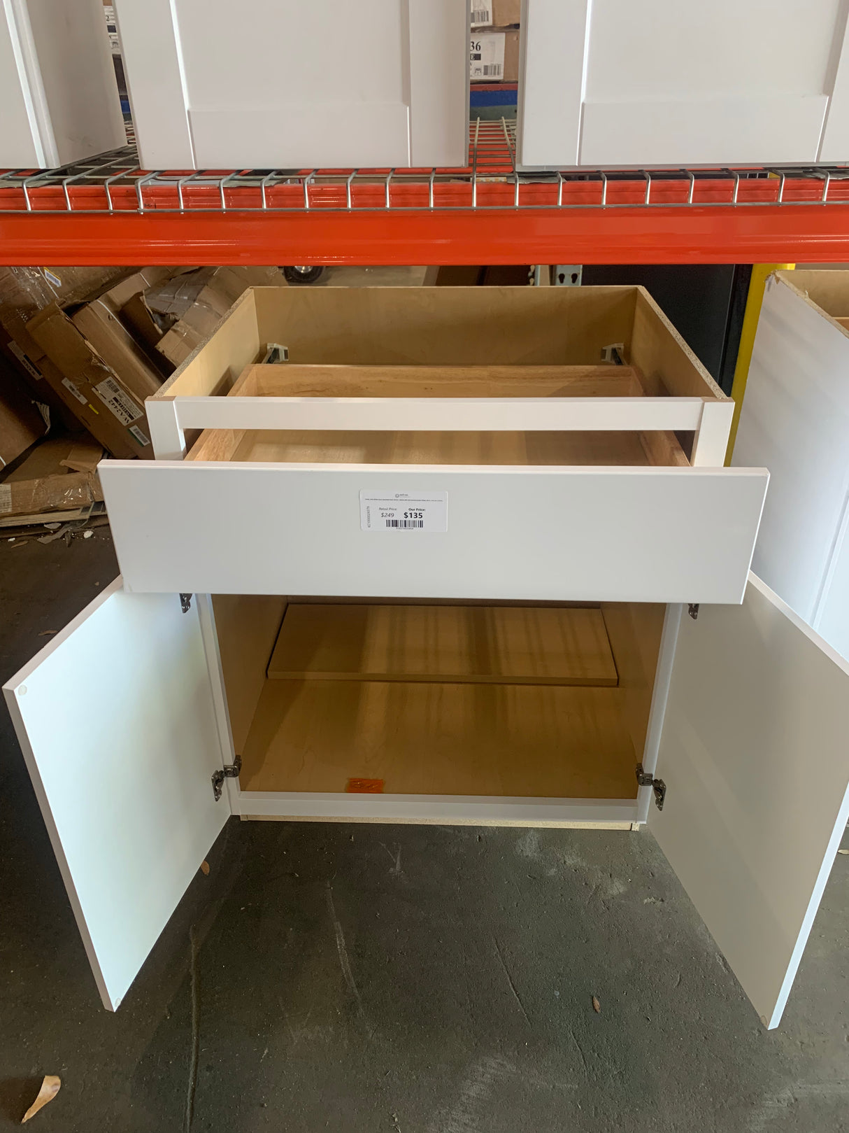 Courtland Shaker 36 in. W x 24 in. D x 34.50 in. H Assembled Base Kitchen Cabinet in Polar White