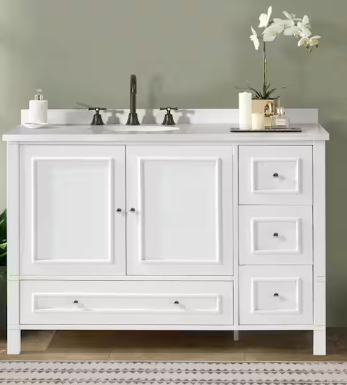 Williamsburg 48 in. W x 21 in. D x 34 in. H Bath Vanity Cabinet without Top in White