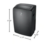 8,000 BTU (12,000 BTU ASHRAE) 115-Volt Portable Air Conditioner Cools 350 Sq. Ft. with Dehumidifier and Wi-Fi in Gray