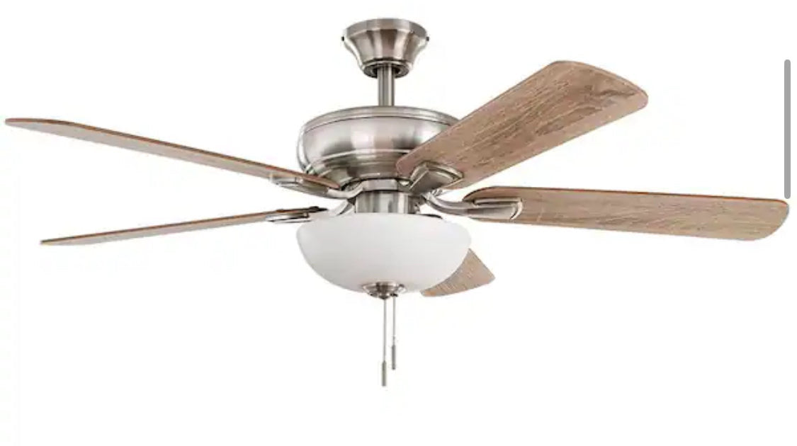 Rothley II 52 in. Indoor LED Bronze Ceiling Fan with Light Kit, Downrod, Reversible Motor and Reversible Blades