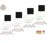 Ultra Slim 4 in. Adjustable CCT Canless New Construction & Remodel IC Rated Integrated LED Recessed Light Kit (4-Pack)