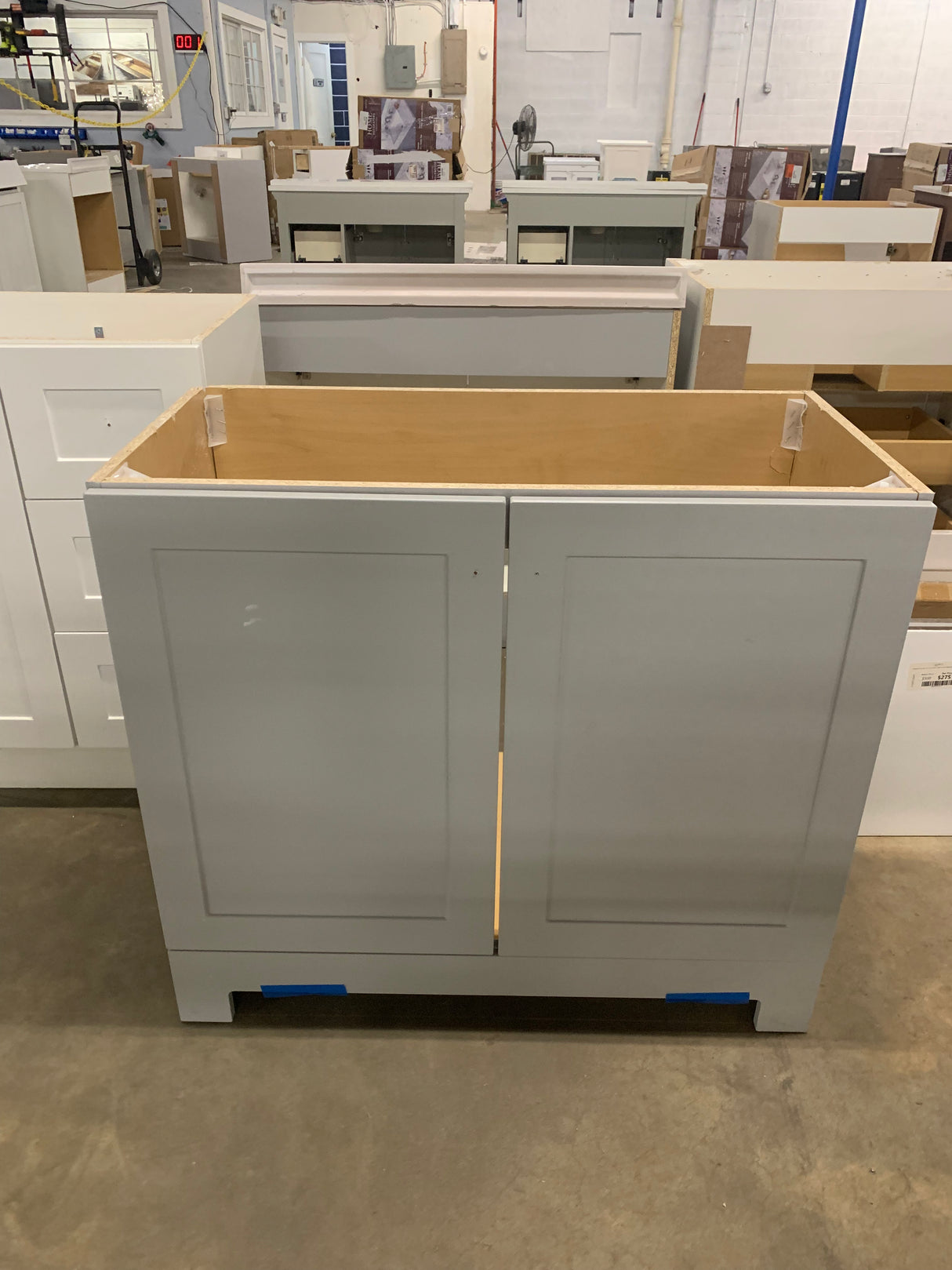 Glacier Bay 37 in. W x 19 in. D x 35 in. H Single Sink Freestanding Bath Vanity in Grey without Top