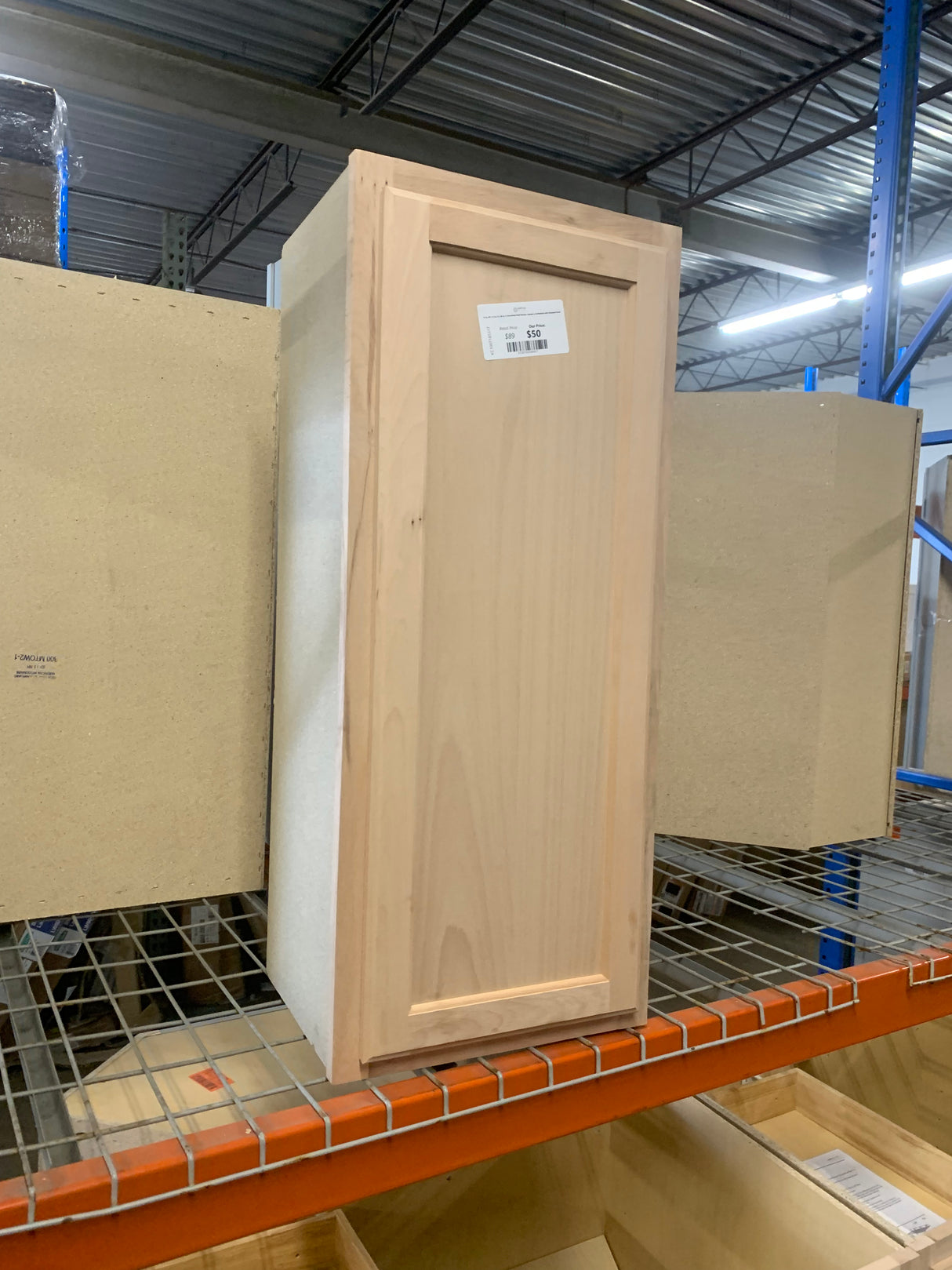 15 in. W x 12 in. D x 36 in. H Assembled Wall Kitchen Cabinet in Unfinished with Recessed Panel