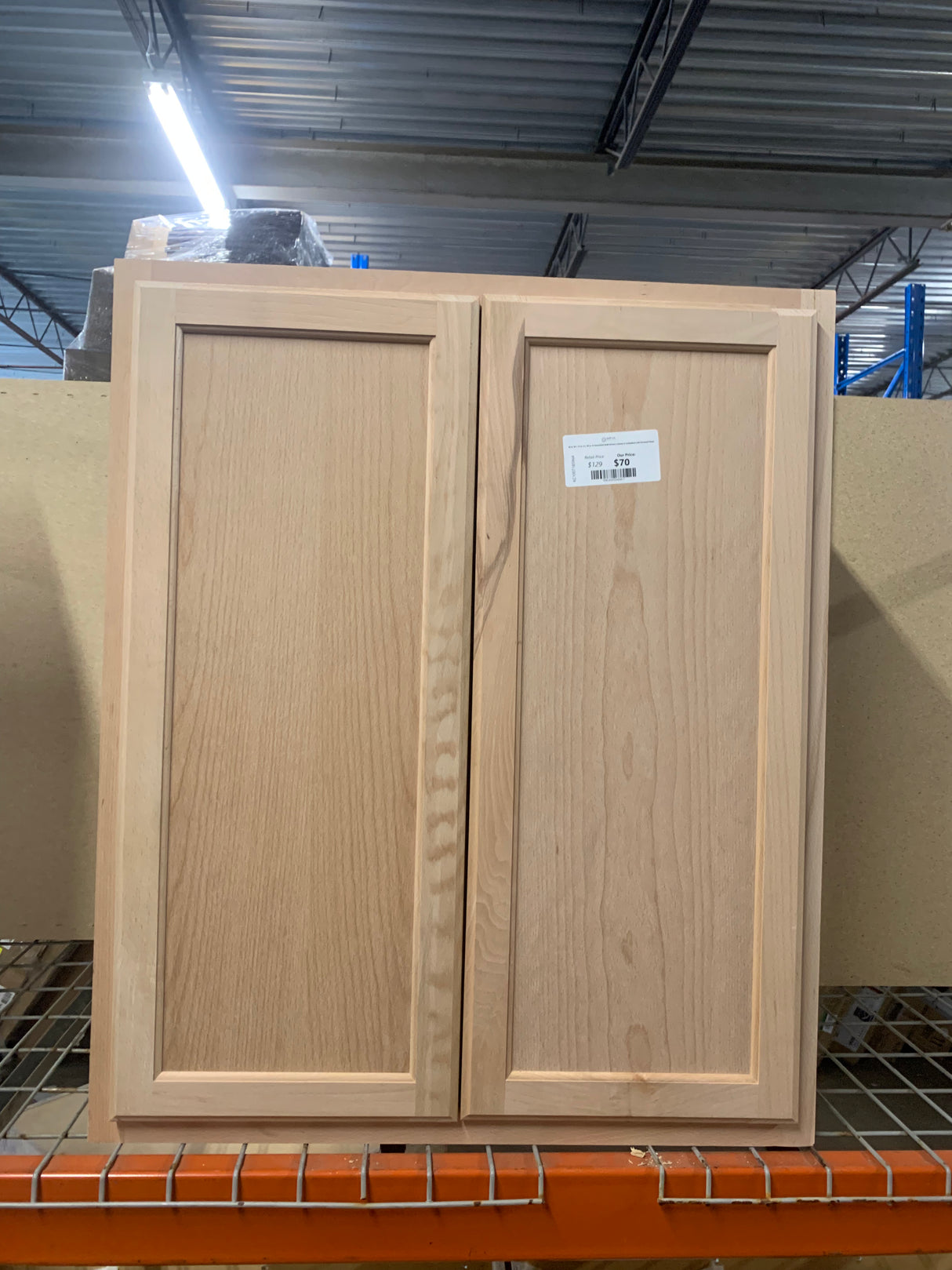 30 in. W x 12 in. D x 36 in. H Assembled Wall Kitchen Cabinet in Unfinished with Recessed Panel