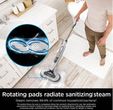 Steam and Scrub Corded Steam Mop and Cleaner for Hard Floors White with Steam Blaster Technology that scrubs sanitizes