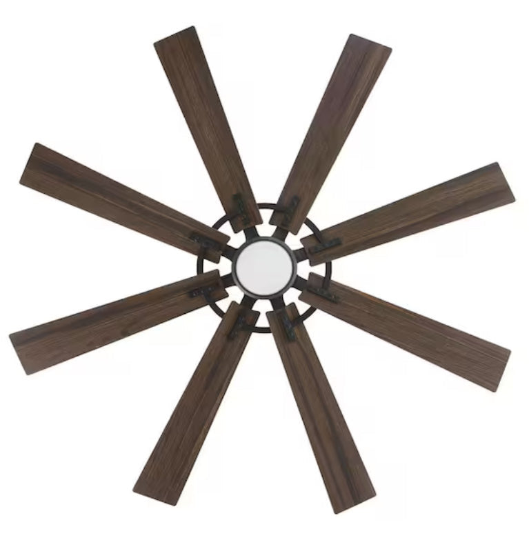 Makenna 60 in. White Color Changing Integrated Outdoor LED Matte Black Ceiling Fan with Light Kit, DC Motor and Remote