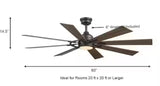 Makenna 60 in. White Color Changing Integrated Outdoor LED Matte Black Ceiling Fan with Light Kit, DC Motor and Remote