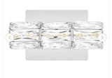 Keighley Integrated LED Chrome and Crystal Indoor Wall Sconce Light Fixture