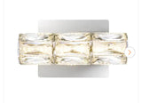 Keighley Integrated LED Chrome and Crystal Indoor Wall Sconce Light Fixture
