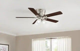 Clarkston II 44 in. LED Indoor Brushed Nickel Ceiling Fan with Light Kit