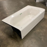 Princeton Luxury Ledge 5 ft. Americast Left-Hand Drain Drop-in Rectangular Bathtub in White