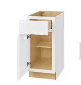 Avondale Shaker Alpine White Quick Assemble Plywood 15 in Base Kitchen Cabinet (15 in W x 24 in D x 34.5 in H)