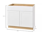 Avondale Shaker Alpine White Ready to Assemble Plywood 36 in Base Kitchen Cabinet (36 in W x 34.5 in H x 24 in D)