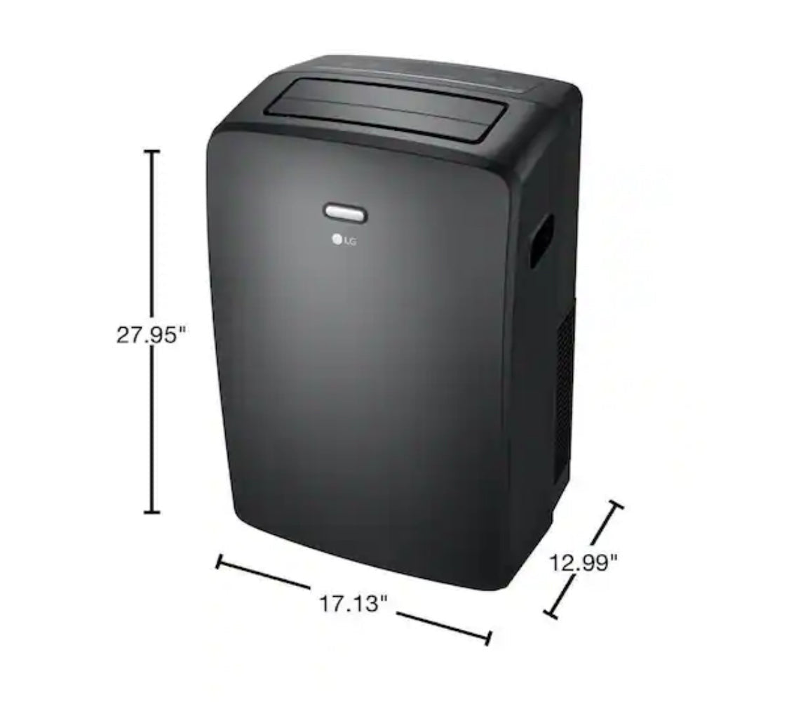 8,000 BTU (12,000 BTU ASHRAE) 115-Volt Portable Air Conditioner Cools 350 Sq. Ft. with Dehumidifier and Wi-Fi in Gray