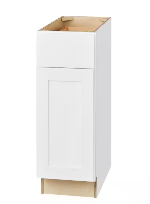 Avondale Shaker Alpine White Ready to Assemble Plywood 12 in Base Kitchen Cabinet (12 in W x 24 in D x 34.50 in H)