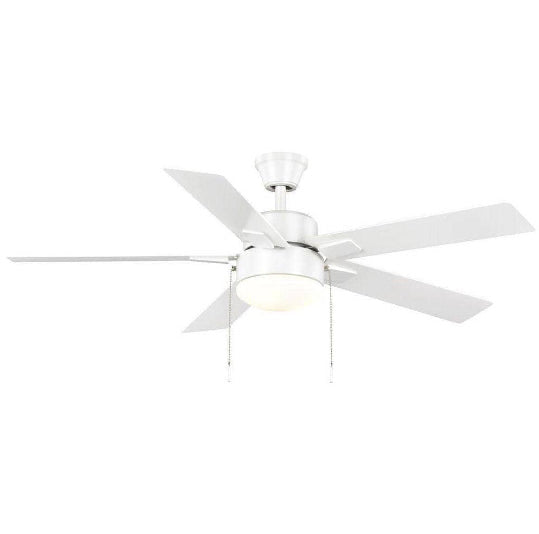 52 in. Corwin Indoor/Outdoor Matte White LED Ceiling Fan with Light Kit