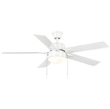 52 in. Corwin Indoor/Outdoor Matte White LED Ceiling Fan with Light Kit
