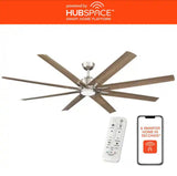 Kensgrove II 72 in. Indoor/Outdoor Integrated LED CCT Brushed Nickel Smart Ceiling Fan with Remote Powered by Hubspace