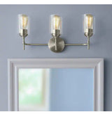 Ayelen 22 in. 3-Light Brushed Nickel Modern Bathroom Vanity Light