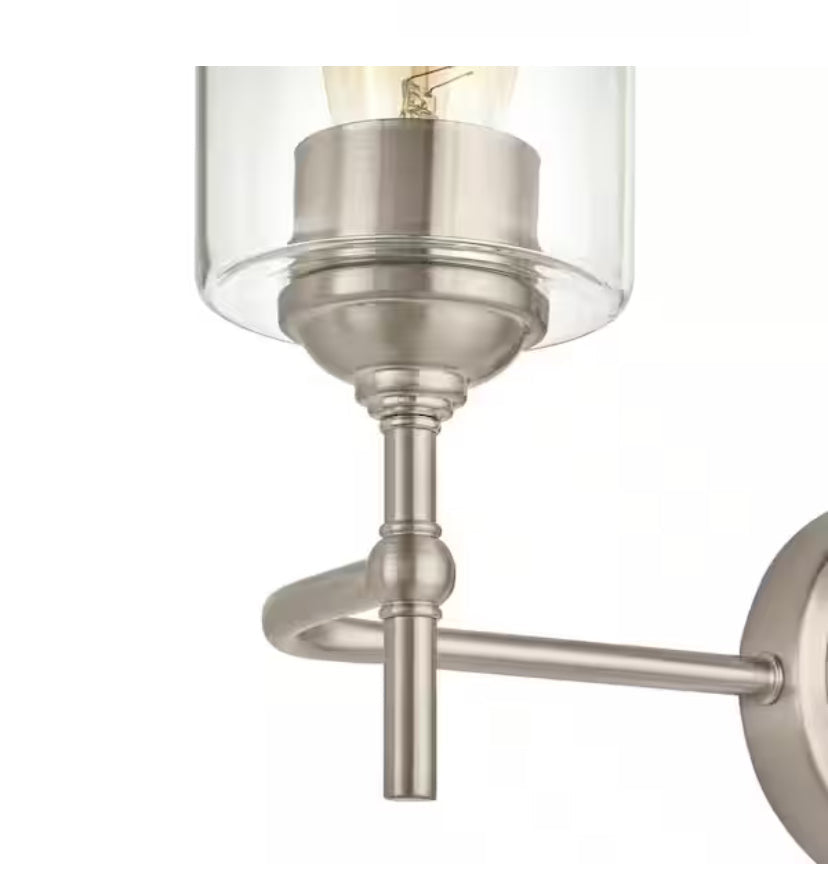 Ayelen 22 in. 3-Light Brushed Nickel Modern Bathroom Vanity Light