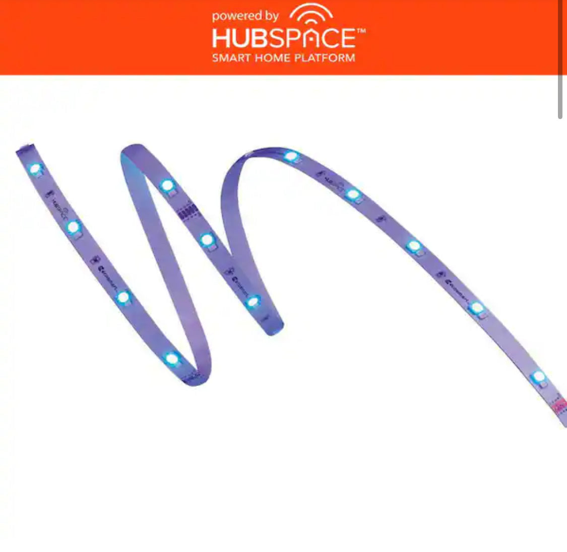 16.4 ft. Smart RGBW Color Changing Dimmable Plug-In LED Strip Light Powered by Hubspace
