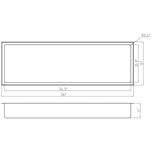 36 in. W x 12 in. H x 4 in. D Stainless Steel Bathroom Shower Niche in Matte Black