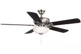 Rothley II 52 in. Indoor LED Brushed Nickel Ceiling Fan with Light Kit, Downrod, Reversible Motor and Reversible Blades