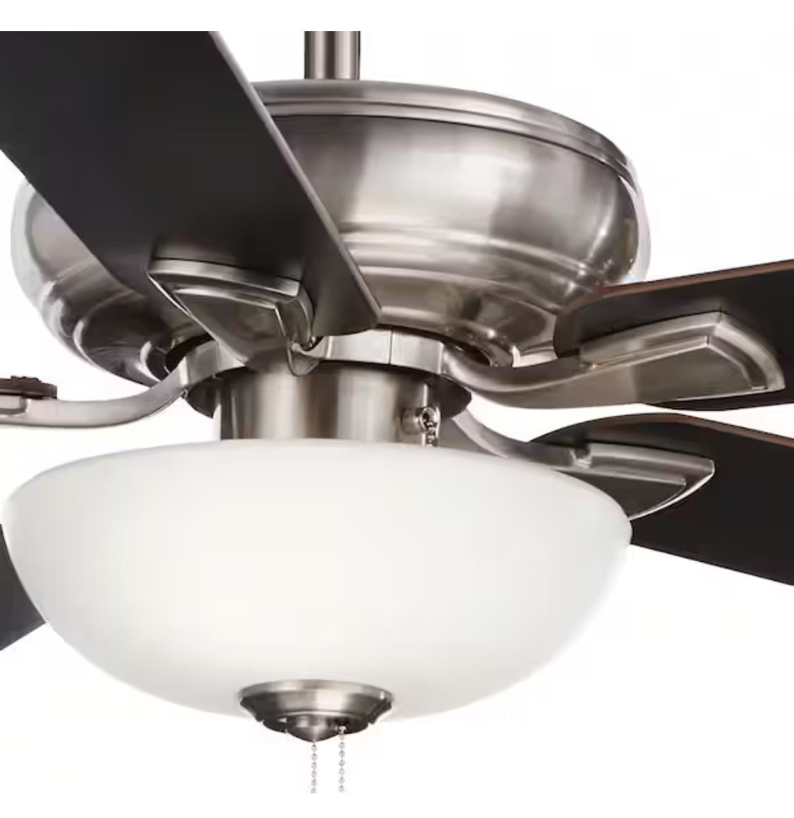 Rothley II 52 in. Indoor LED Brushed Nickel Ceiling Fan with Light Kit, Downrod, Reversible Motor and Reversible Blades