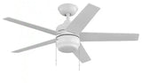 Mena 44 in. LED Indoor/Outdoor Matte White Ceiling Fan with Light Kit and Reversible Blades Included