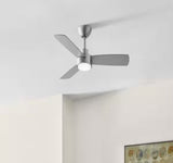 Dorsey 36 in. (3 ft. ) Indoor/Covered Outdoor Brushed Nickel Ceiling Fan with Remote Control and LED Light Kit