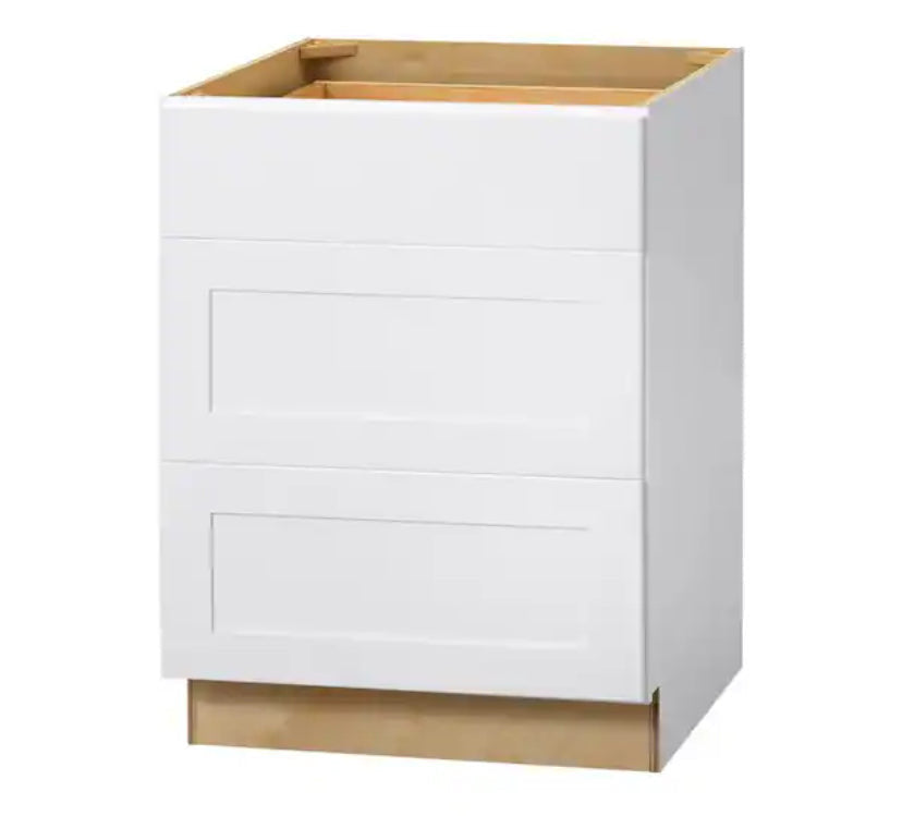 Avondale Shaker Alpine White Ready to Assemble Plywood 24 in Drawer Base Kitchen Cabinet (24 in W x 24 in D x 34.5 in H)