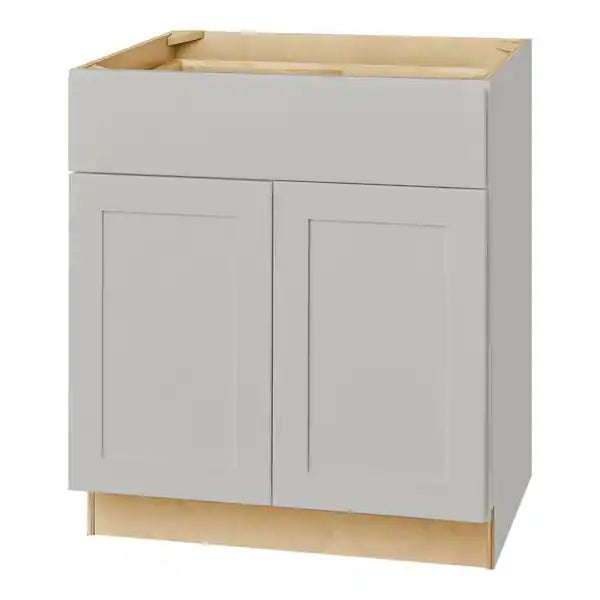 Avondale Shaker Dove Gray Quick Assemble Plywood 30 in Base Cabinet (30 in W x 24 in D x 34.5 in H)