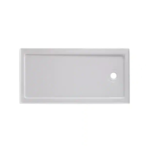 60 in. x 32 in. Single Threshold Right Drain Shower Base in White