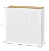 Avondale Shaker Alpine White Quick Assemble Plywood 36 in Wall Kitchen Cabinet (36 in W x 30 in H x 12 in D)