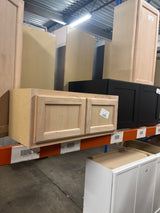 Hampton Assembled 30x12x12 in. Wall Bridge Kitchen Cabinet in Unfinished Beech