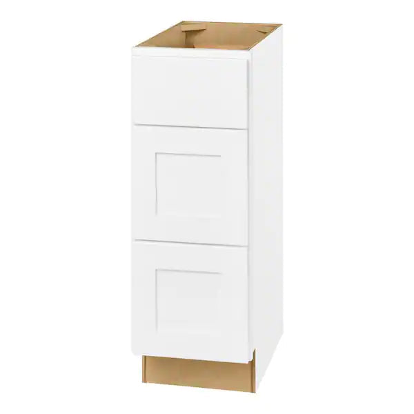 Avondale Shaker Alpine White Quick Assemble Plywood 12 in Vanity Drawer Base (12in W x 21in D x 34.5in H)