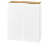 Avondale Shaker Alpine White Quick Assemble Plywood 30 in Wall Kitchen Cabinet (30 in W x 42 in H x 12 in D)