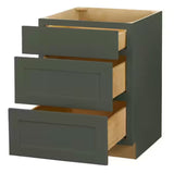 Avondale 24 in. W x 24 in. D x 34.5 in. H Ready to Assemble Plywood Shaker Drawer Base Kitchen Cabinet in Fern Green