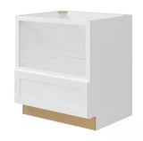 Avondale 30 in. W x 24 in. D x 34.5 in H Ready to Assemble Plywood Shaker Microwave Base Kitchen Cabinet in Alpine White