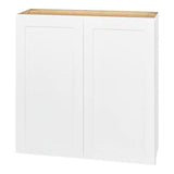 Avondale Shaker Alpine White Quick Assemble Plywood 36 in Wall Kitchen Cabinet (36 in W x 36 in H x 12 in D)