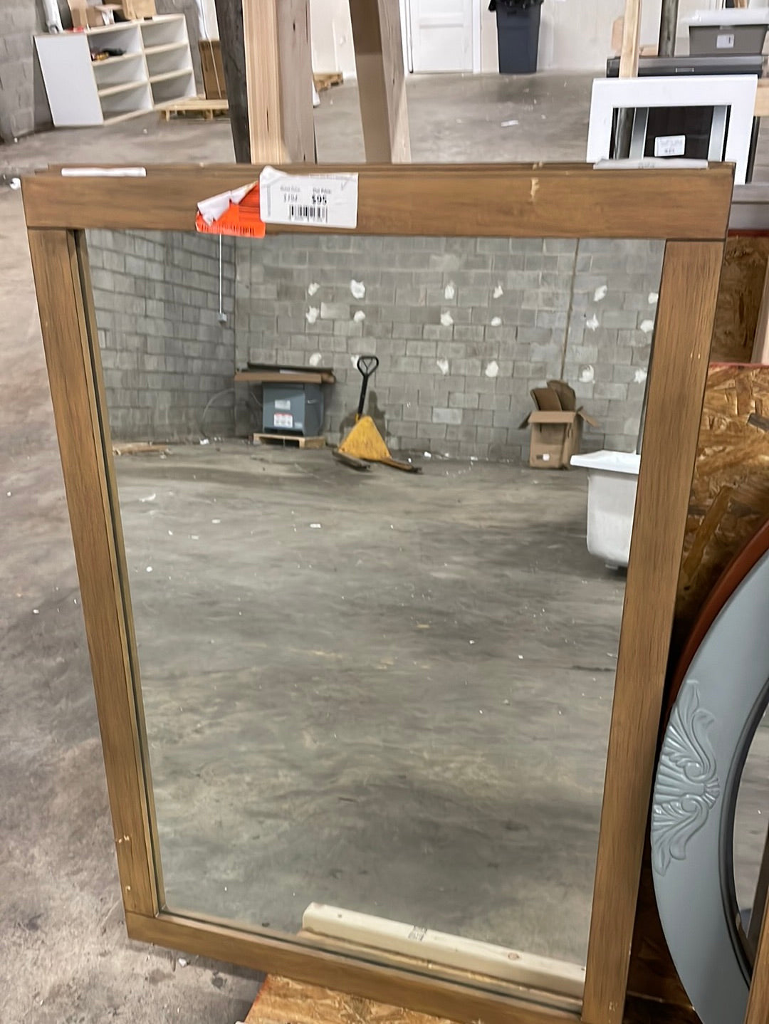 40” x 28” Framed Rectangular Bathroom Vanity Mirror in Almond Latte