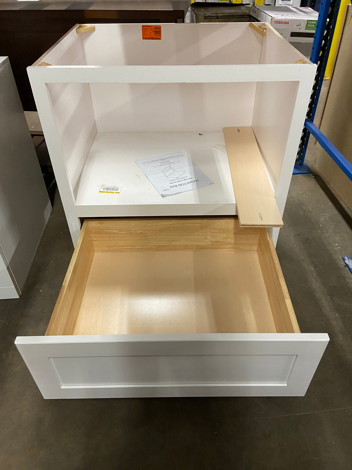 Avondale 30 in. W x 24 in. D x 34.5 in H Ready to Assemble Plywood Shaker Microwave Base Kitchen Cabinet in Alpine White