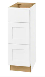 Avondale Shaker Alpine White Ready to Assemble Plywood 12 in Vanity Drawer Base (12in W x 21in D x 34.5in H)