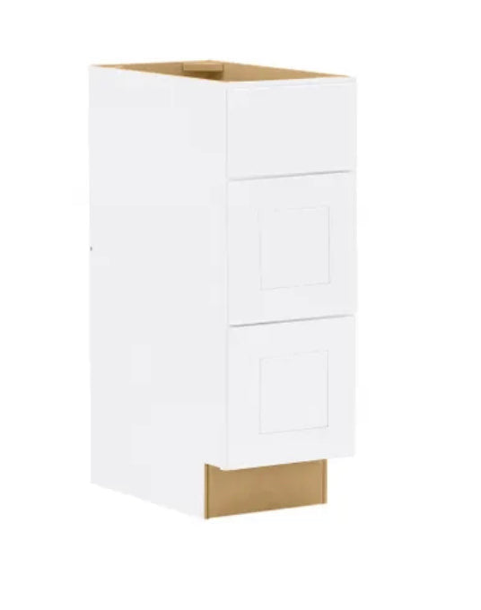 Avondale Shaker Alpine White Ready to Assemble Plywood 12 in Vanity Drawer Base (12in W x 21in D x 34.5in H)