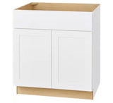 Avondale Shaker Alpine White Quick Assemble Plywood 30 in Sink Base Kitchen Cabinet (30 in W x 24 in D x 34.5 in H)