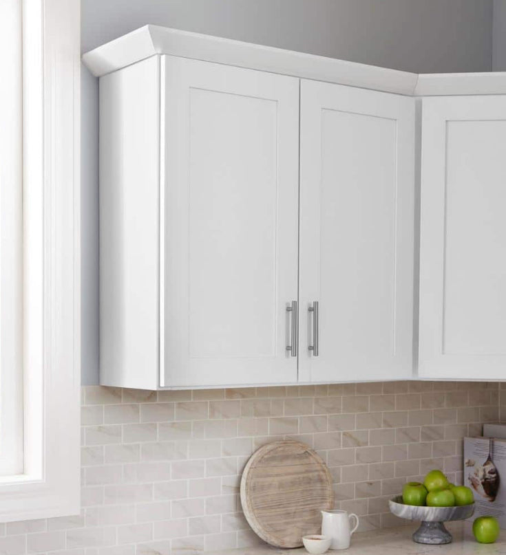 Avondale Shaker Alpine White Quick Assemble Plywood 27 in Wall Kitchen Cabinet (27 in W x 36 in H x 12 in D)