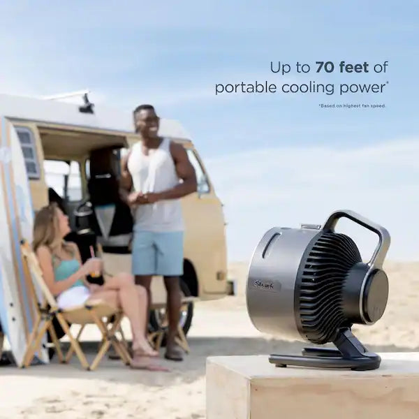 FlexBreeze HydroGo 8.4 in. 5-Fan Speeds Personal Misting Portable Fan in Dark Grey with Ultra-Quiet Cooling